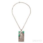 Art Deco Silver and Enamel Pendant, Etienne David, France, c. 1930 (Lot 30, $2,500-3,500)