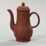 Staffordshire Redware Coffeepot and Cover, England, c. 1770 (Lot 3, Estimate $400-600)