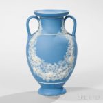 Wedgwood Light Blue Jasper Dip Freestyle Vase, England, 19th century (Lot 172, Estimate $800-1,200)