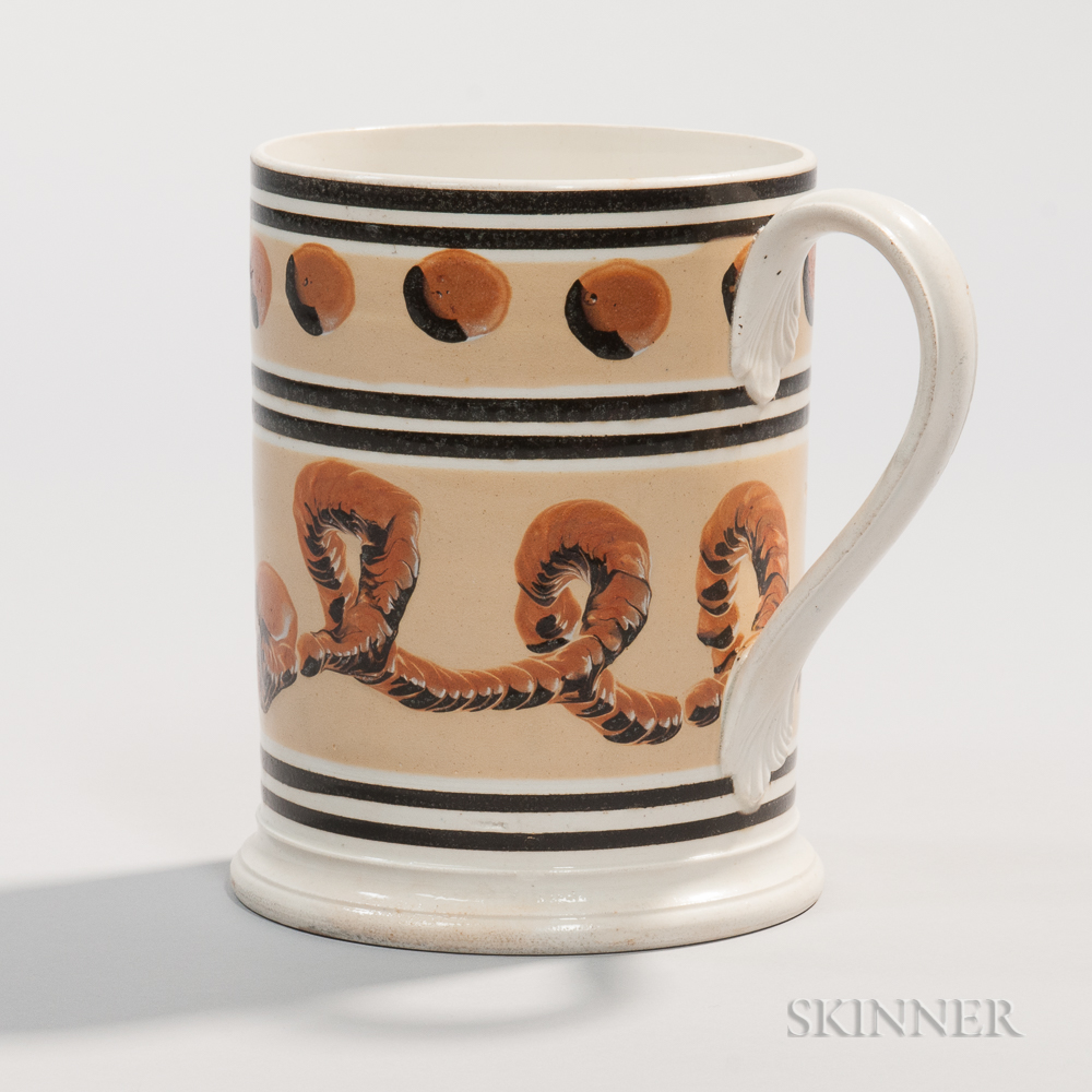 Creamware Quart Mug, England, c. 1830 (Lot 3, Estimate $400-600)