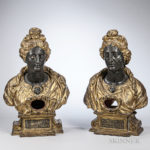 Two Continental Carved and Painted Giltwood Reliquary Busts (Lot 423, Estimate $1,500-2,500)