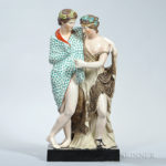 Staffordshire Pearl-glazed Earthenware Figure Group of Bacchus and Ariadne (Lot 312, Estimate $1,000-$1,500)