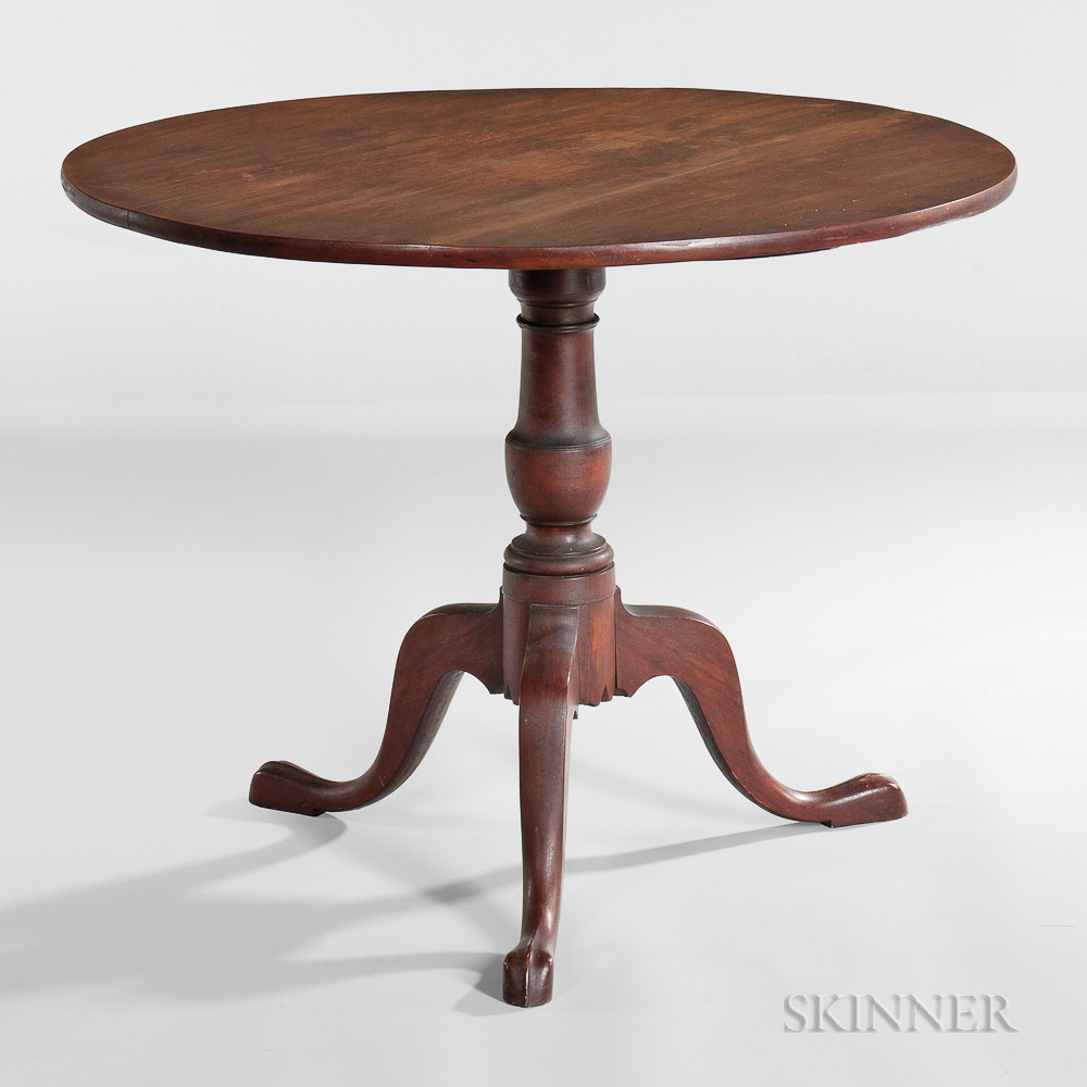 Birch Tilt-top Tea Table, Newburyport, Massachusetts, c. 1790 (Lot 107, Estimate $5,000-7,000)