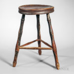 Rare Turned Birch Windsor Stool, possibly northern New England, late 18th/early 19th century (Lot 112, Estimate $3,000-5,000)