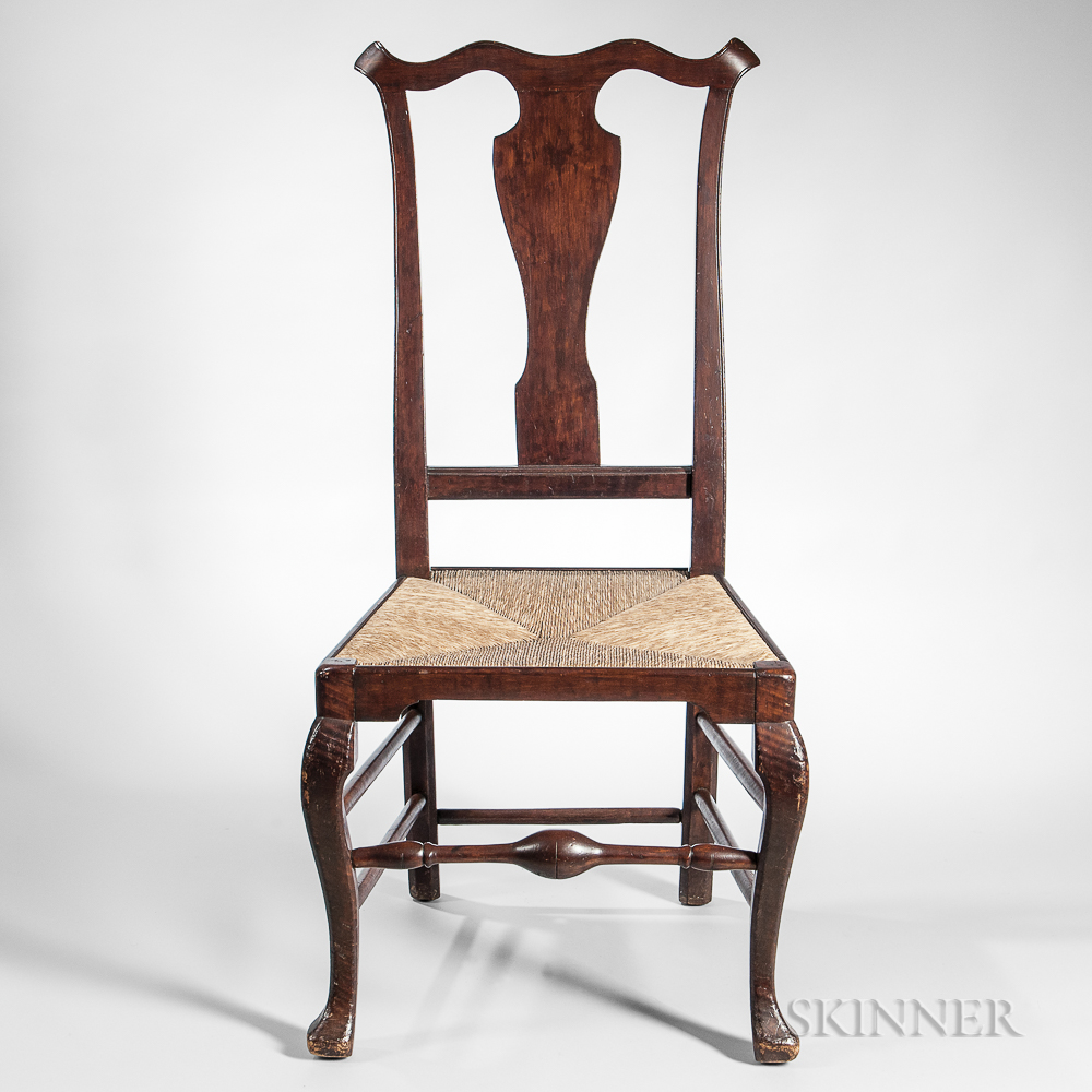 Carved Tiger Maple Side Chair, attributed to William Savery, Philadelphia, Pennsylvania, c. 1760-85 (Lot 145, Estimate $3,000-5,000)