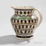 Pearlware Shouldered Jug, England, c. 1820 (Lot 1, Estimate $1,000-1,500)