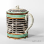 Pearlware Quart Mug and Cover, England, c. 1790 (Lot 21, Estimate $1,000-1,500)