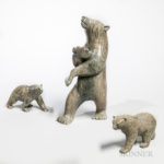 Three Contemporary Inuit Soapstone Bear Carvings (Lot 2095, Estimate $200-250)