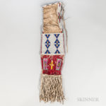 Sioux Beaded and Quilled Hide Pipe Bag, c. 1890 (Lot 2081, Estimate $500-700)