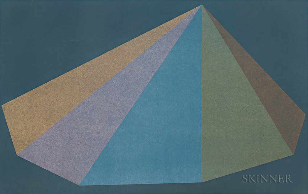 Sol LeWitt (American, 1928-2007) Plate One, from the suite Pyramids, 1987, edition of 19 plus proofs (Lot 66, Estimate $1,000-1,500)