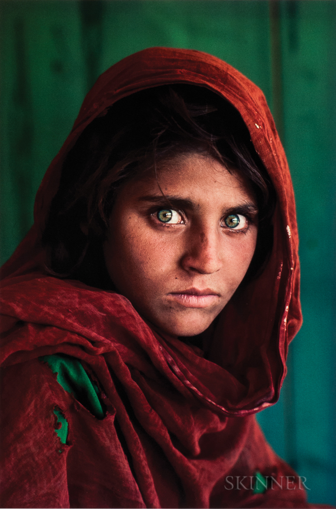 Steve McCurry (American, b. 1950) Afghan Girl (Sharbat Gula), Refugee Camp, Pakistan, 1984, printed 2011 (Lot 126, Estimate $10,000-12,000)