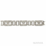 Art Deco Platinum and Diamond Bracelet (Lot 373, Estimate $6,000-8,000)