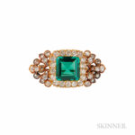 Antique Emerald and Diamond Brooch (Lot 384, Estimate $7,000-9,000)