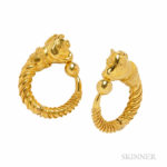 18kt Gold Hoop Earclips, Lalaounis, Greece (Lot 1007, Estimate $600-800)