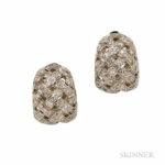 Platinum and Diamond 'Huggie' Earrings, Tiffany & Co. (Lot 1023, Estimate $1,500-2,000)