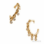 18kt Gold and Diamond Earrings, Dior (Lot 1101, Estimate $800-1,200)