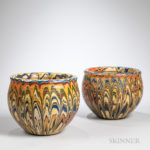 Pair of Marbled Polychrome Pottery Jardinieres, France, 20th century (Lot 1804, Estimate $50-100)