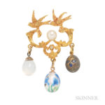 Three Antique Egg Charms (Lot 5, Estimate: $1,500-2,500)