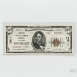 1929 Oilfields National Bank in Brea Type 2 $5 Note (Lot 1508, Estimate: $3,000-5,000)