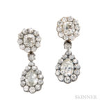 Antique Diamond Day/Night Earrings, approx. total wt. 6.50 cts. (Lot 105, Estimate: $3,000-5,000)
