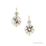 Platinum and Diamond Earrings, weighing 5.29 cts. and 5.43 cts. (Lot 175, Estimate: $55,000-65,000)