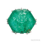 Carved Emerald From the Estate of Emily Crane Chadbourne (Lot 176, Estimate: $30,000-50,000)