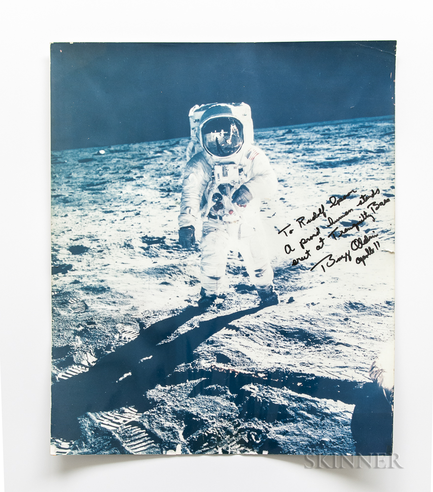 Apollo 11, Buzz Aldrin at Tranquility Base, July 11, 1969, Large-Format Photograph Signed by Aldrin (Lot 2119, Estimate $4,000-6,000)