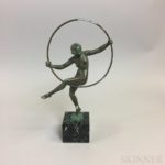 Art Deco Bronzed Metal Figure Danseuse au Cerceau by Briand for Le Verrier (Lot 2308, Estimate: $200-250)