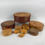Ten Finger Lapped-seam Pantry Boxes (Lot 182, Estimate $200-300)