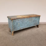 Early Blue-painted Pine Six-board Blanket Chest (Lot 104, Estimate $300-500)