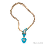 Antique Gold and Enamel Snake Bracelet (Lot 1006, Estimate: $400-600)