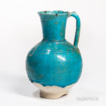 Kashan Turquoise-glazed Ewer (Lot 46, Estimate: $1,000-1,200)