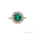 Antique Colombian Emerald and Diamond Ring (Lot 52, Estimate: $5,000-7,000)