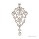 Edwardian Platinum and Diamond Pendant (Lot 55, Estimate: $10,000-12,000)