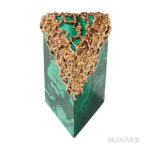 18kt Gold and Malachite Box, Arthur King, c. 1970s (Lot 126, Estimate: $4,000-6,000)