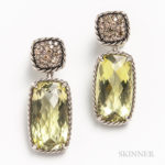 David Yurman Sterling Silver and Lemon Citrine Earrings (Lot 2112, Estimate: $300-500)