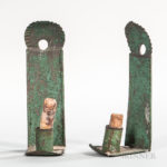 Pair of Green-painted Miniature Candle Sconces (Lot 116, Estimate: $800-$1,200)