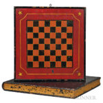 Boxed Painted Checkers/Backgammon Game Board, America, 19th century (Lot 158, Estimate: $800-$1,200)