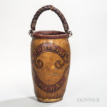 Painted Leather “Concord Bank” Fire Bucket, Concord, New Hampshire, early 19th century (Lot 21, Estimate: $800-$1,200)
