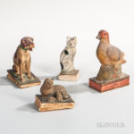 Four Animal Squeak Toys, 19th century (Lot 220, Estimate: $400-$600)