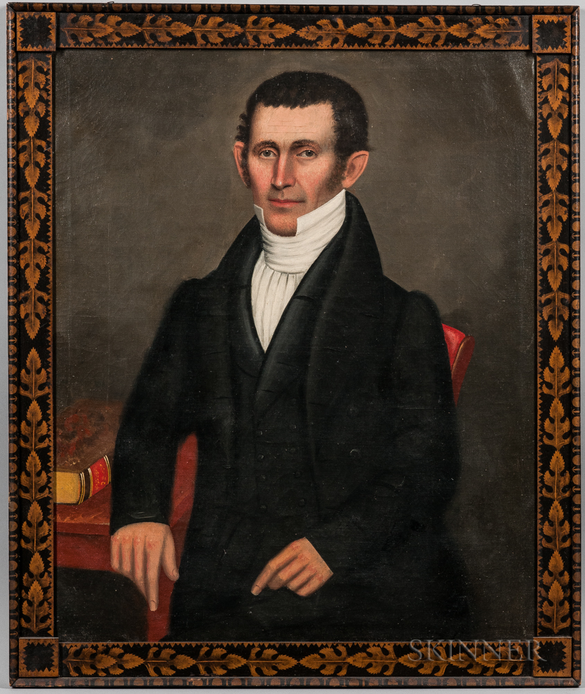 Erastus Salisbury Field (Massachusetts/New York, c. 1805-1900) Portrait of Deacon Harlow Pease (Lot 349, Estimate: $15,000-$25,000)