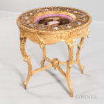 Giltwood Center Table with Porcelain Plaques (Lot 402, Estimate: $6,000-8,000)
