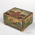 Paint-decorated Pine Box, Charlestown, Massachusetts, 1833 (Lot 679, Estimate: $3,000-$5,000)