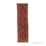 Early Konya Long Rug, central Turkey, c. 17th/18th century, 13 ft. 5 in. x 3 ft. 8 in. Provenance: The Ronnie Newman Collection of Early Rugs. (Lot 77, Estimate: $4,000-5,000)