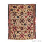 Konya Yastik, central Turkey, 18th century, 2 ft. 8 in. x 2 ft. Provenance: The Ronnie Newman Collection of Early Rugs. (Lot 163, Estimate: $2,000-3,000)