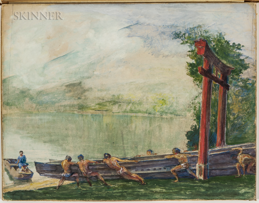 John La Farge (American, 1835-1910), A Torii on Lake Chuzenji, Japan (Lot 263, Estimate: $20,000-40,000)