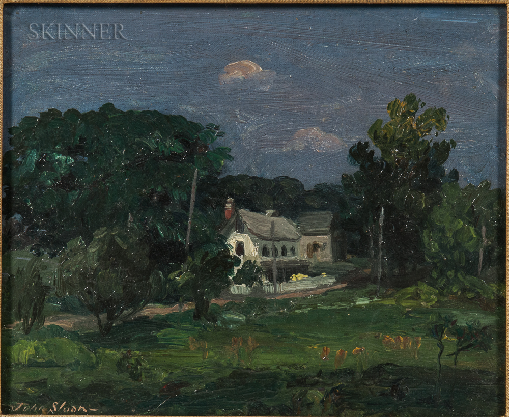 John French Sloan (American, 1871-1951), White House, Pennsylvania (Lot 335, Estimate: $15,000-20,000)