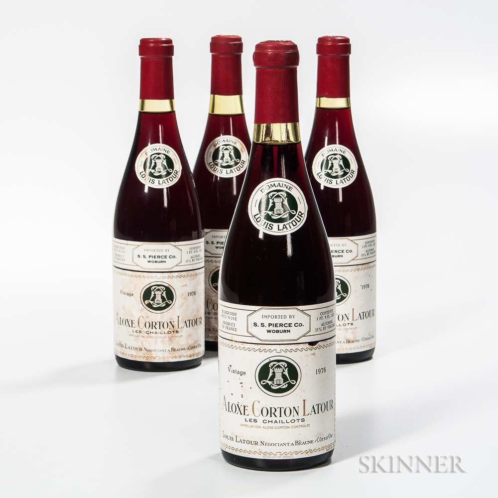 Louis Latour Aloxe Corton Latour Les Chaillots Rouge 1976, 4 bottles (Estimate: $125-175)