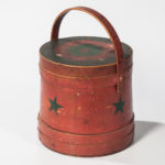 Red-painted and Star-decorated Lidded Pail, 19th century (Lot 1333, Estimate: $300-500)