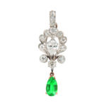 Edwardian Diamond and Emerald Pendant (Lot 1221, Estimate: $800-1,200)
